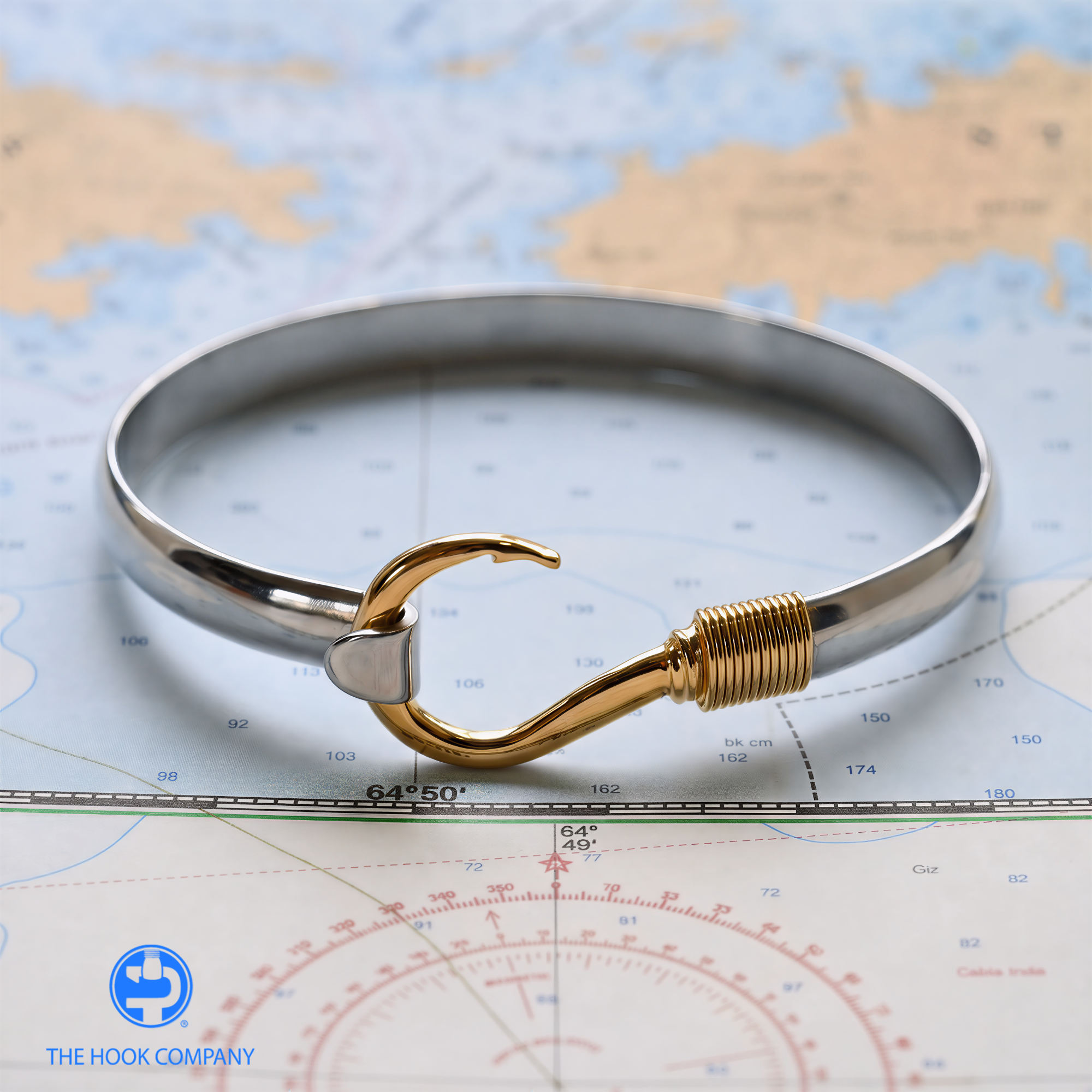anchor fishing hooks Titanium Anchor Hook Bracelet with Yellow Tone Anchor and Wrap (6mm) 7