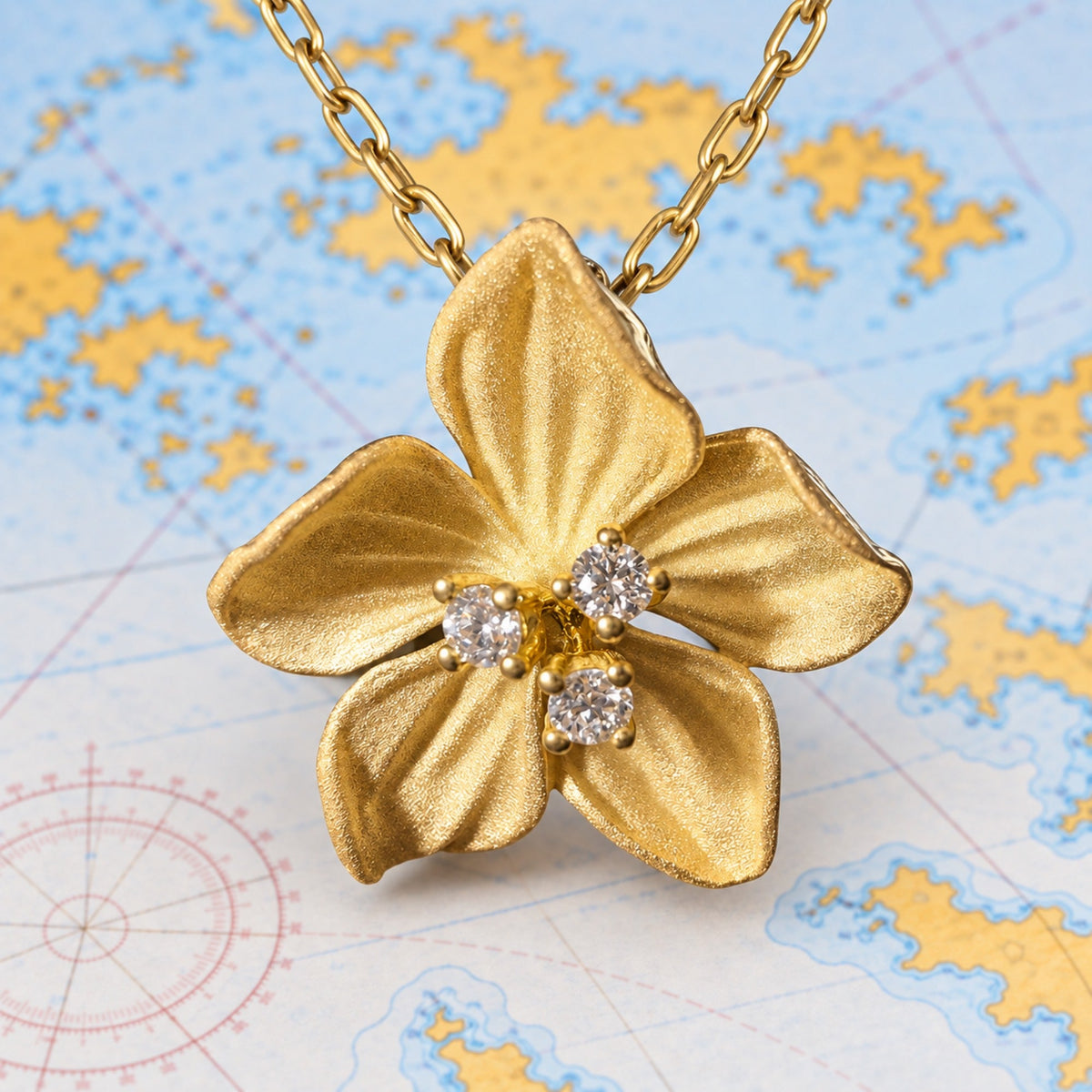 18K Diamond Flower Necklace