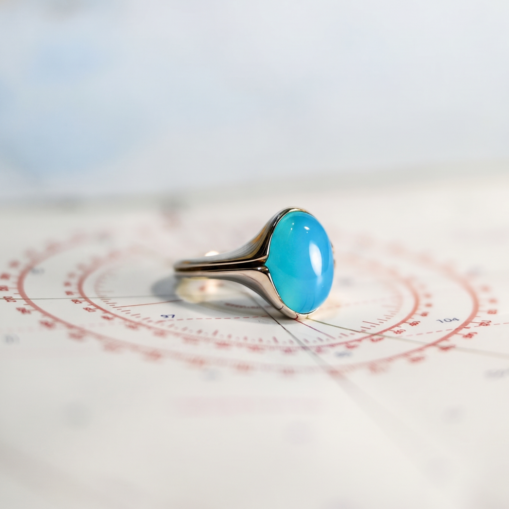 Argentium/Sterling Silver 8mm Oval Cabachon Turquoise Agate Ring