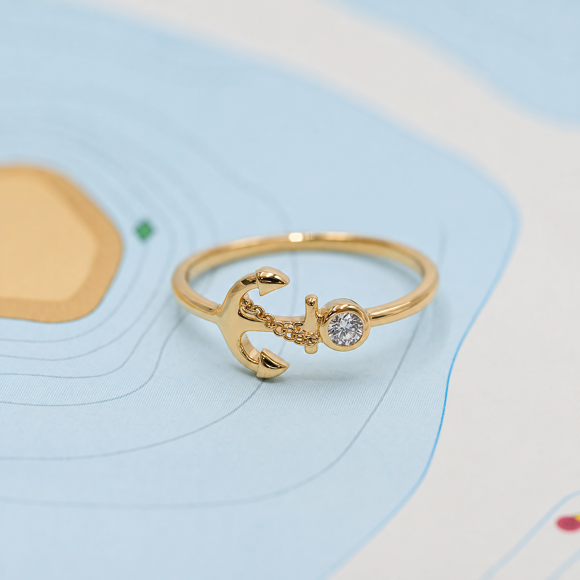 14kyg Lab Diamond Anchor Ring