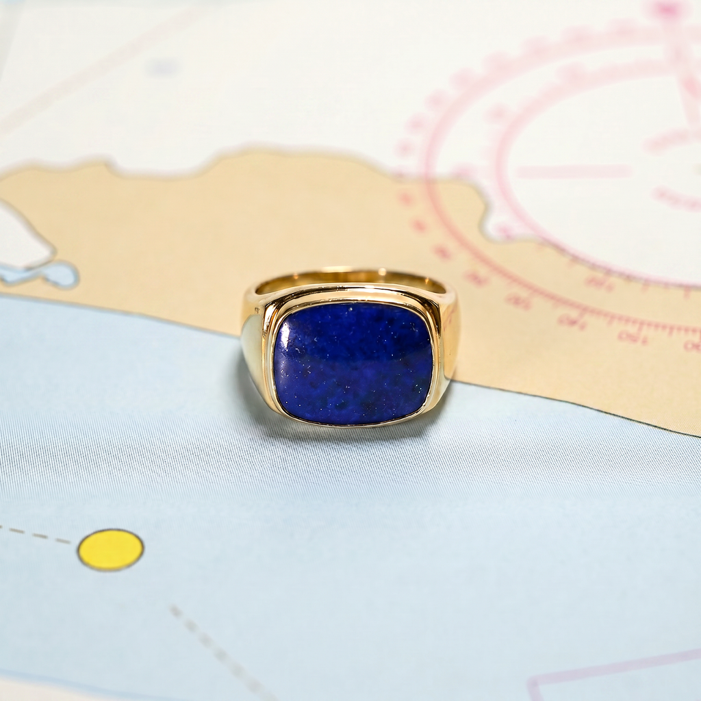 14KYG LAPIS LAZULI RING 15X12