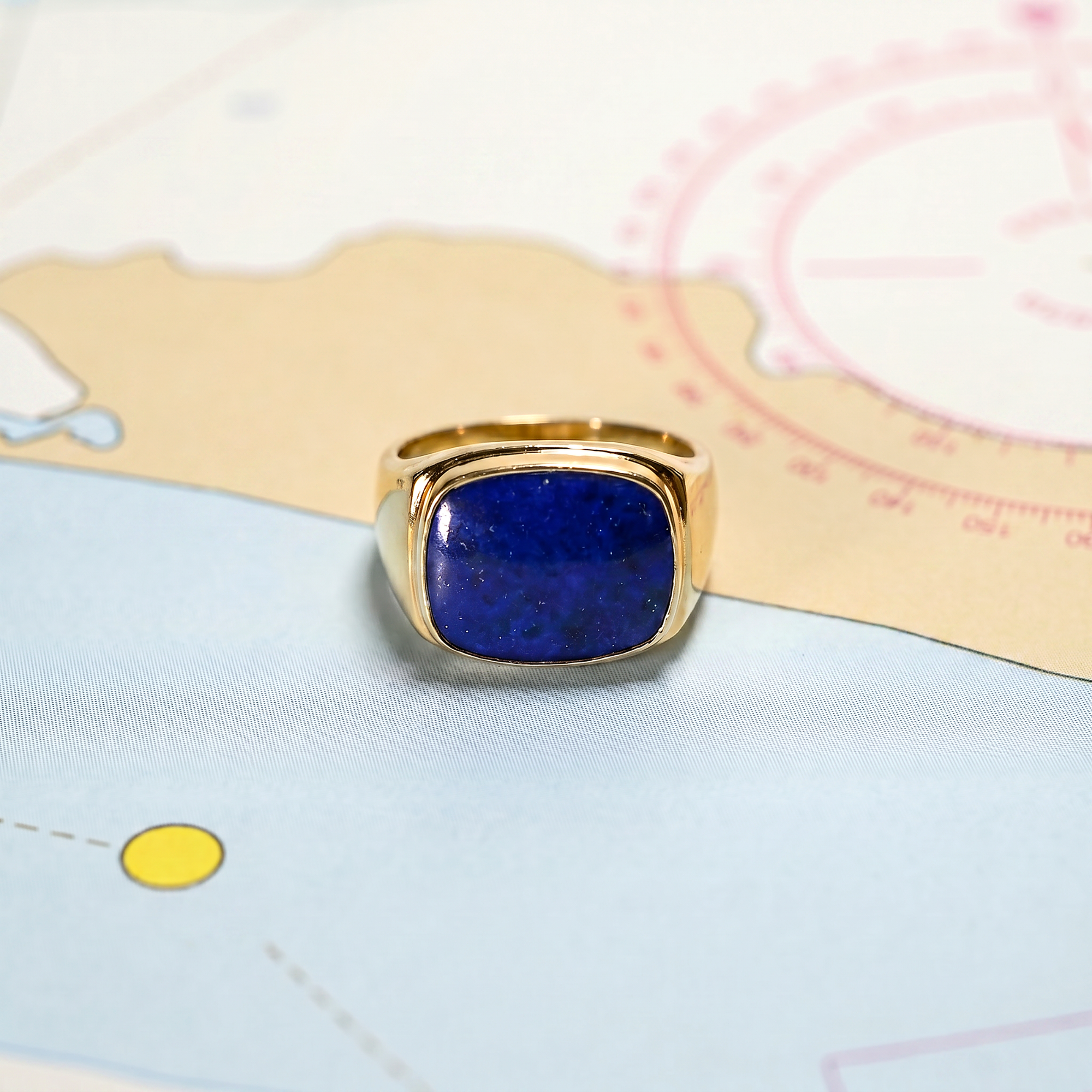 14KYG LAPIS LAZULI RING 15X12