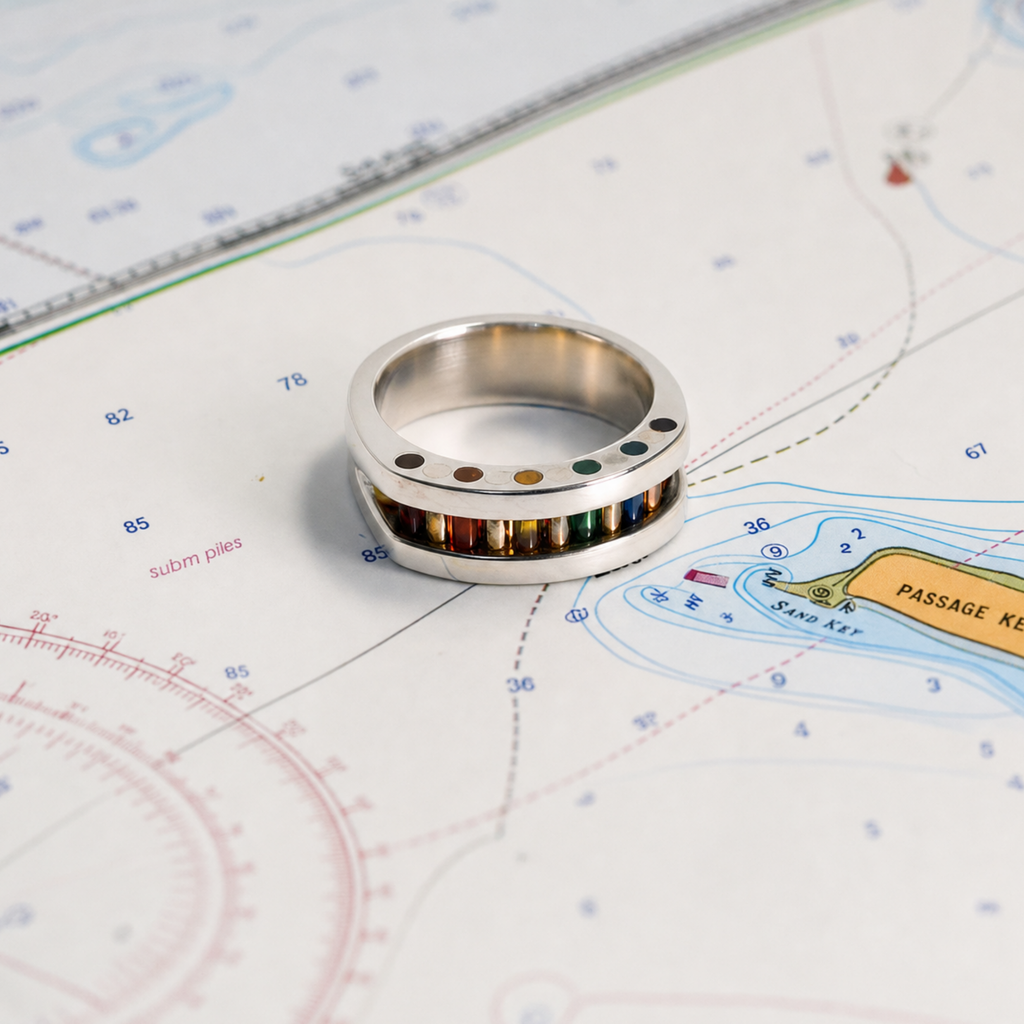 Aperture Ring in Argentium and Sterling Silver with Aperture Rainbow and Argentium Cylettes