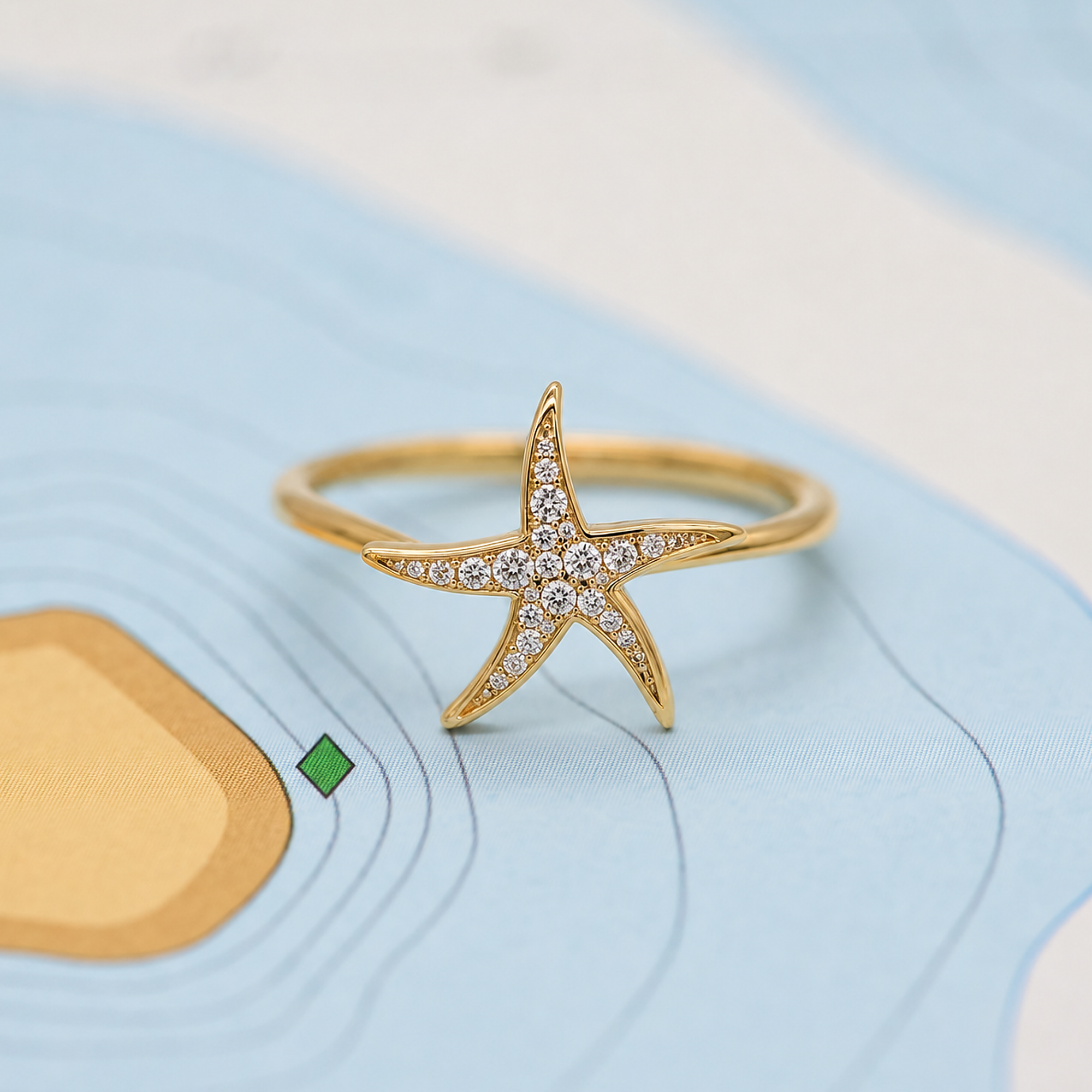 14kyg Lab Diamond Starfish Ring