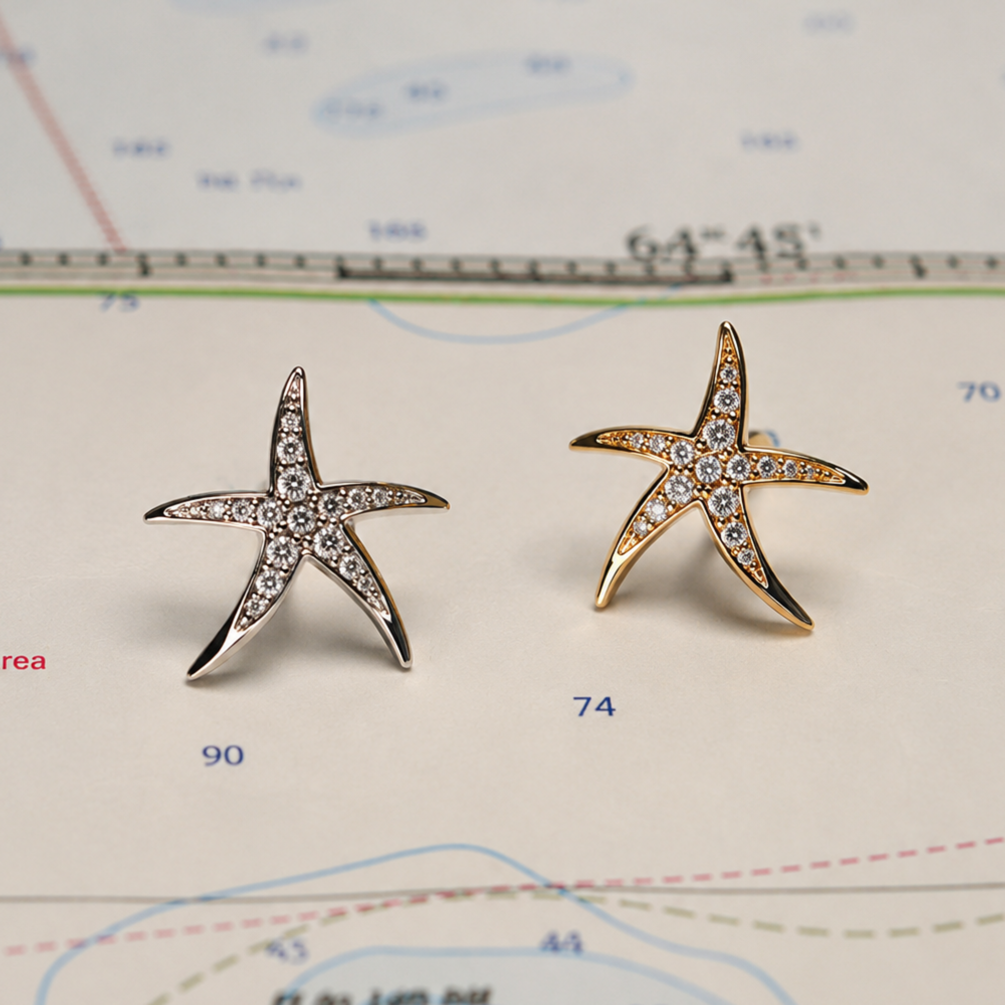 14kyg Lab Diamond Starfish Stud Earrings