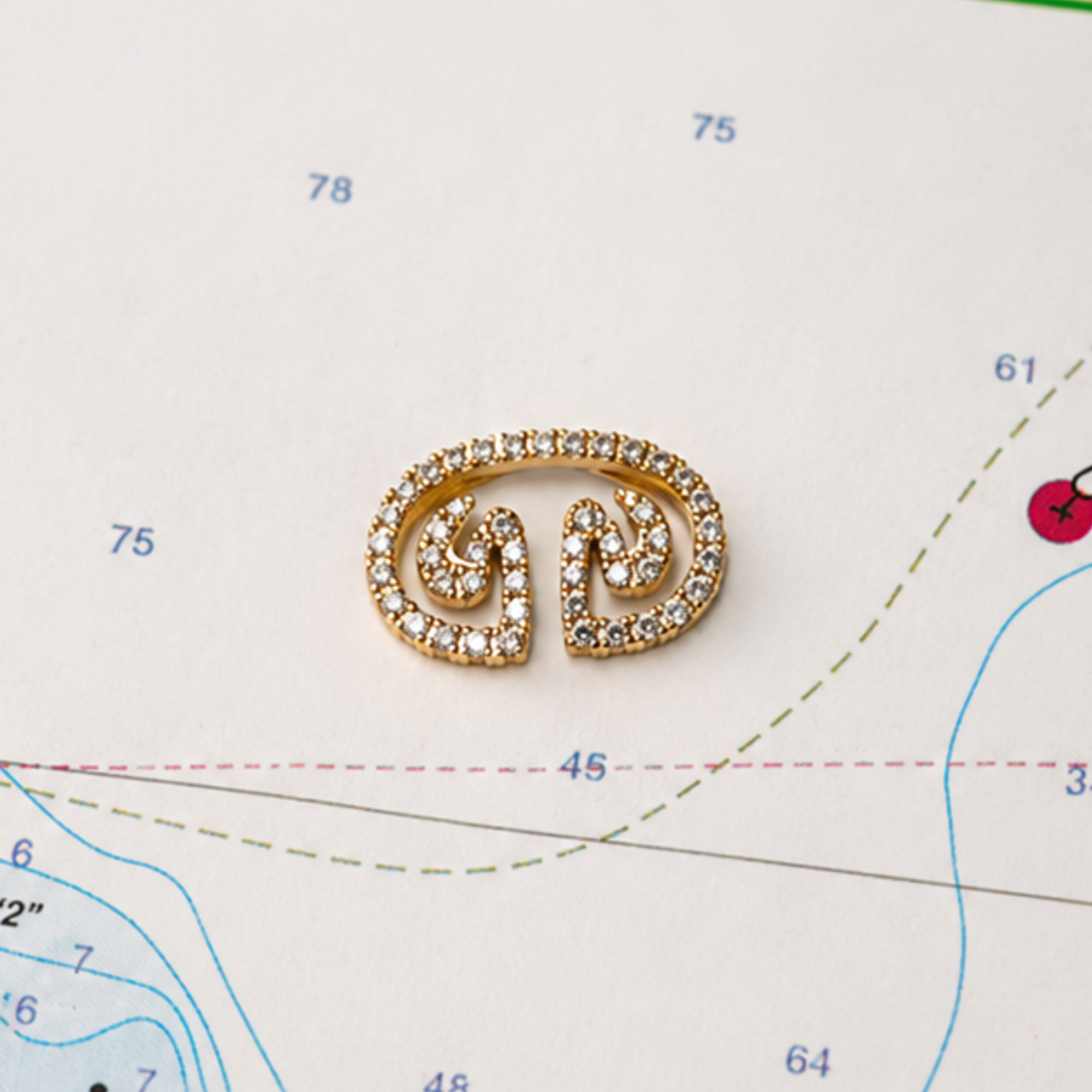 Petroglyph Pendant in 14K Yellow Gold with 65 White Diamonds