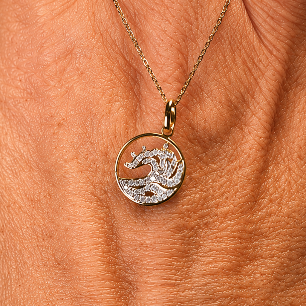 14kyg Lab Diamond Wave Necklace