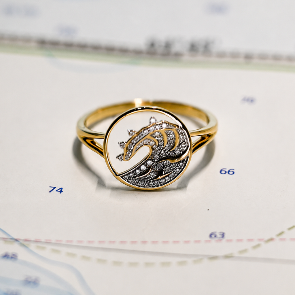 14kyg Lab Diamond Wave Ring