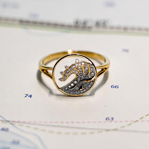 14kyg Lab Diamond Wave Ring
