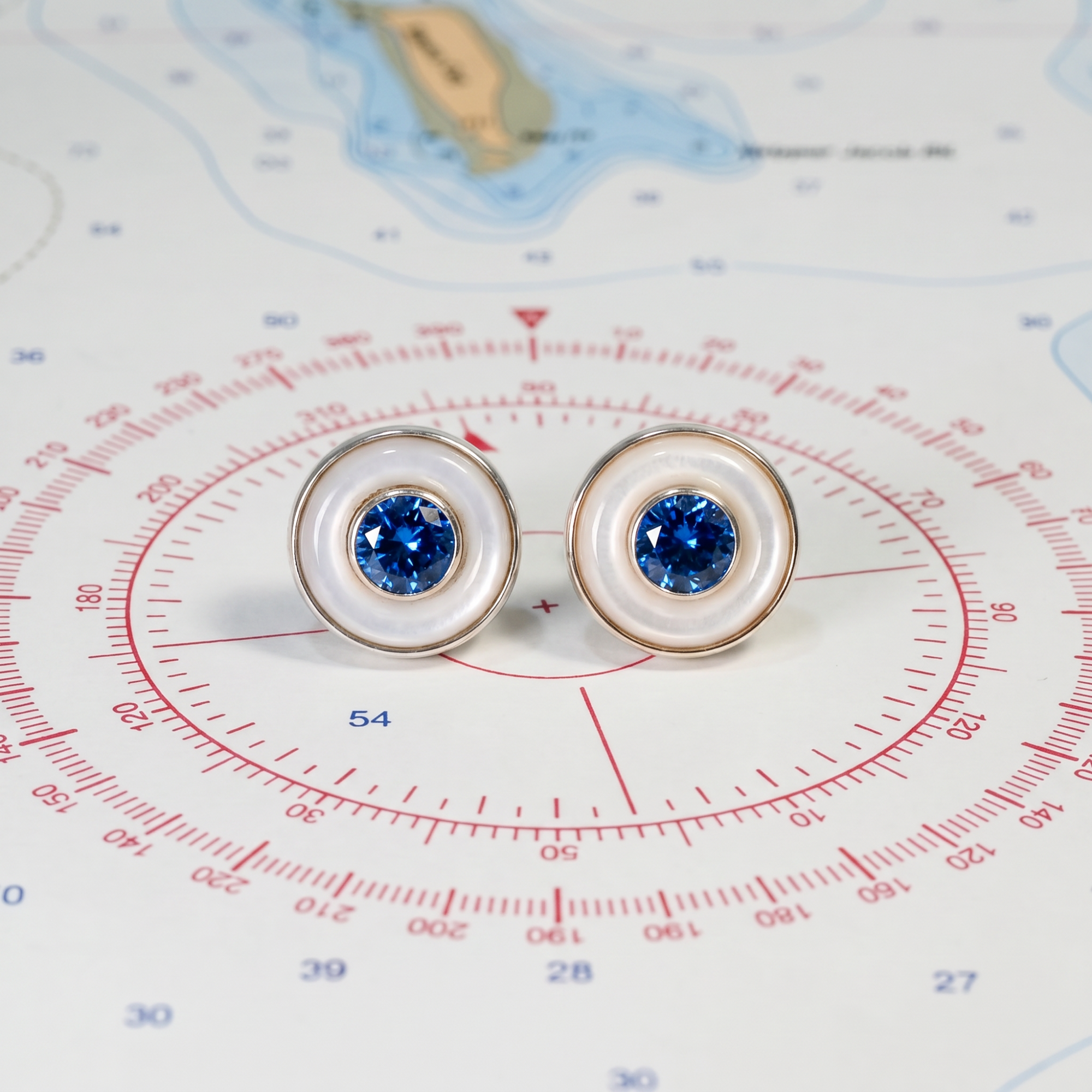 Argentium/Sterling Silver 14x7 Agate and Tinted Cubic Zirconia Lifesaver Stud Earrings