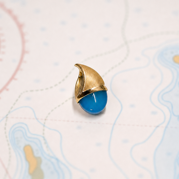 14K BLUE CHALCEDONY SAILBOAT PENDANT BY P MURPHY