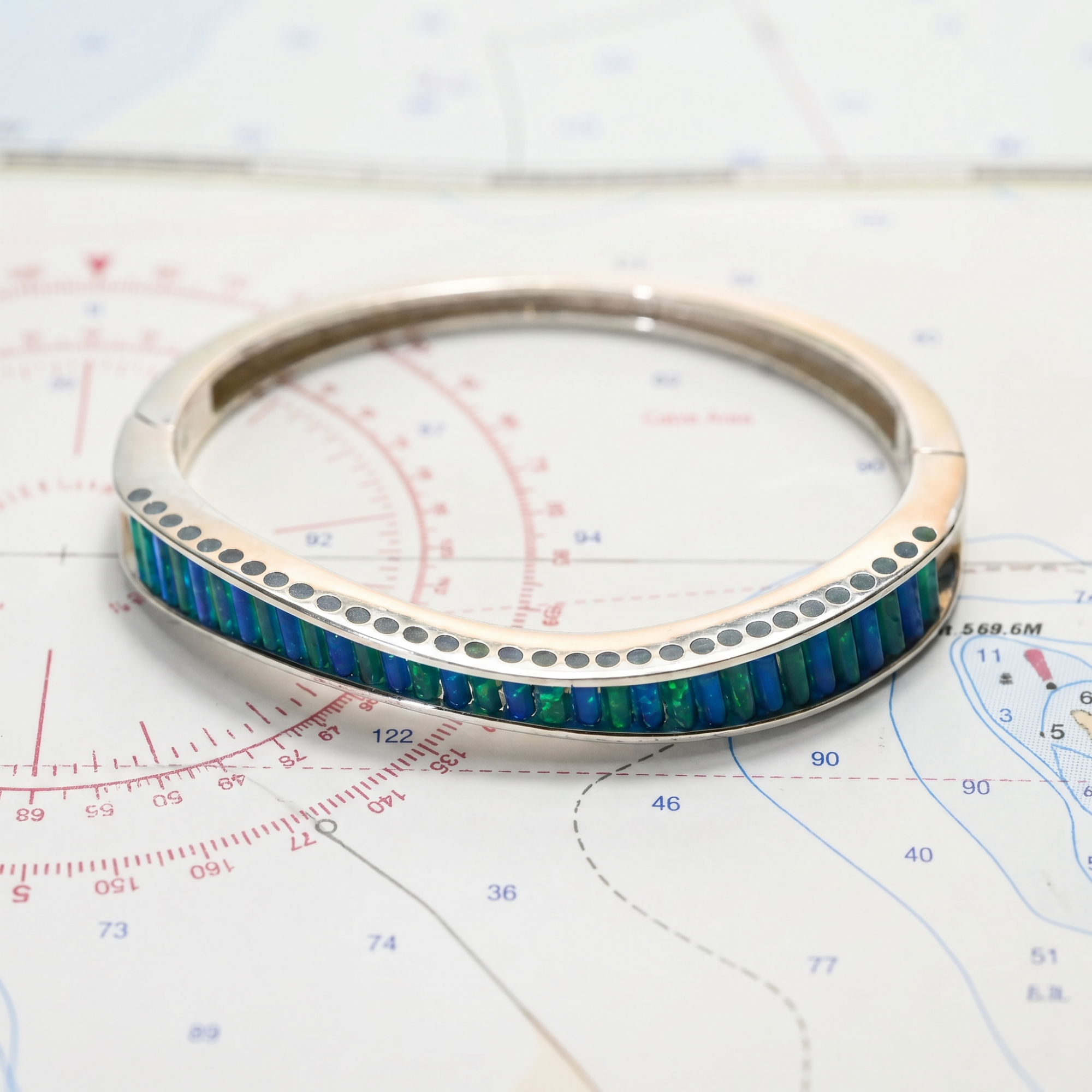 Argentium/Sterling Silver Blue and Green Onyx Bracelet