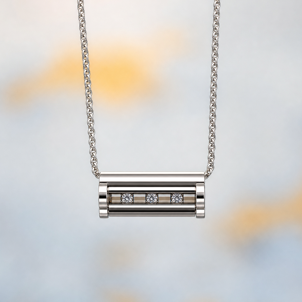 14kwg 20" adj 3 Diamonds .20ct E-F/ Black Onyx Cylettes Necklace