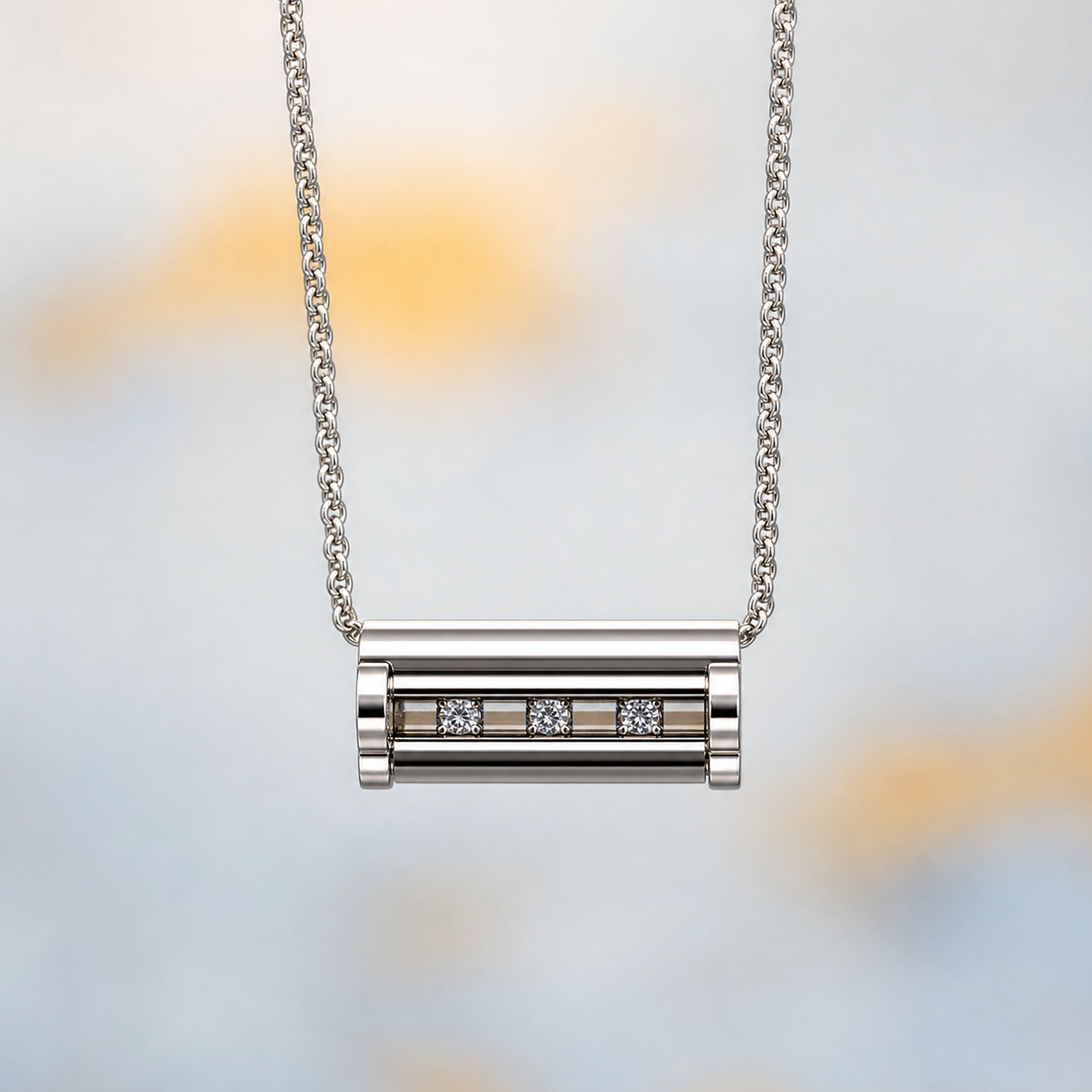 14kwg 20" adj 3 Diamonds .20ct E-F/ Black Onyx Cylettes Necklace