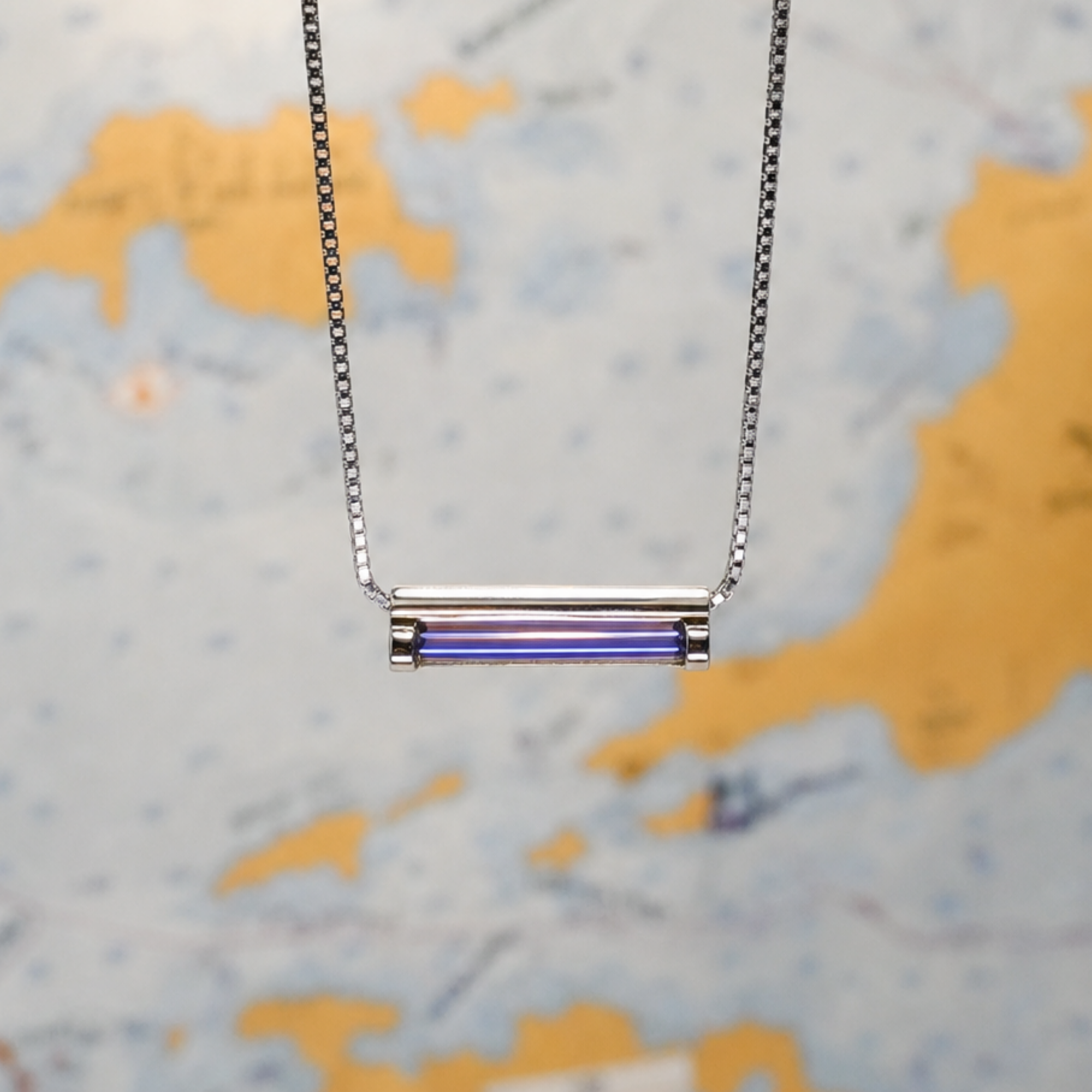Argentium/Sterling Silver 18" Adj Lavendar Single Cylette Necklace