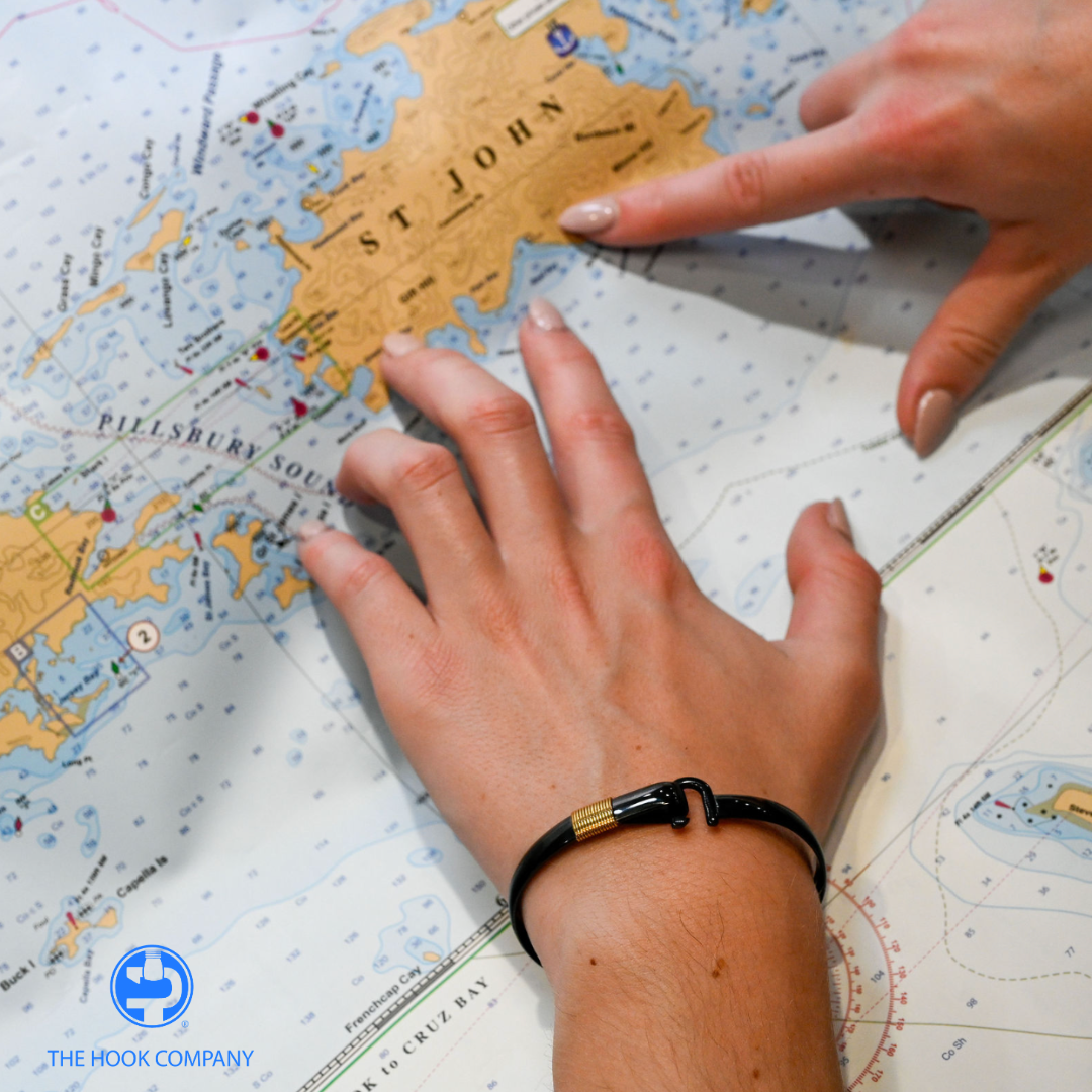 Titanium Caribbean Hook Bracelet with Yellow Tone Wrap (4mm) - Size 7.5