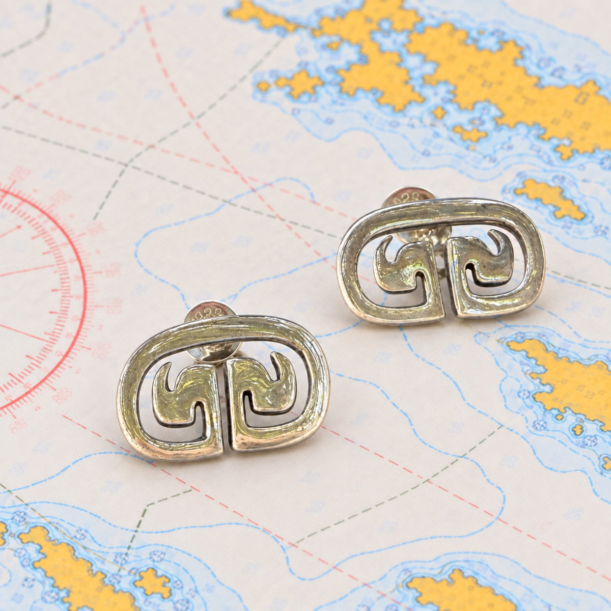 Sterling Medium Petroglyph Post Earrings