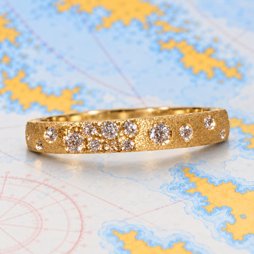 14K Gold Confetti Diamond Band - 3.1mm