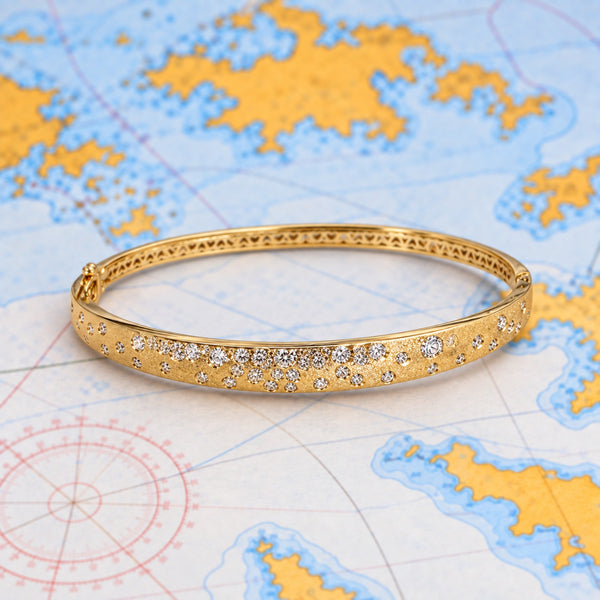 14K Gold Confetti Diamond Bangle