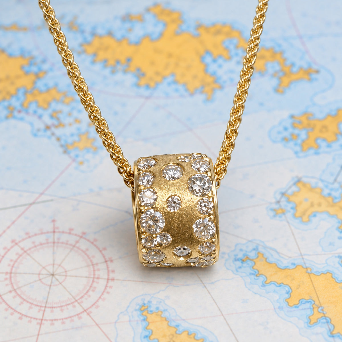 14K Gold Confetti Diamond Slide Necklace