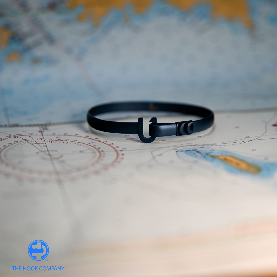 Blue Water Matte Titanium Caribbean Hook Bracelet (8mm) - Size 9
