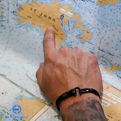 Black Titanium Caribbean Hook Bracelet (8mm) - Size 9