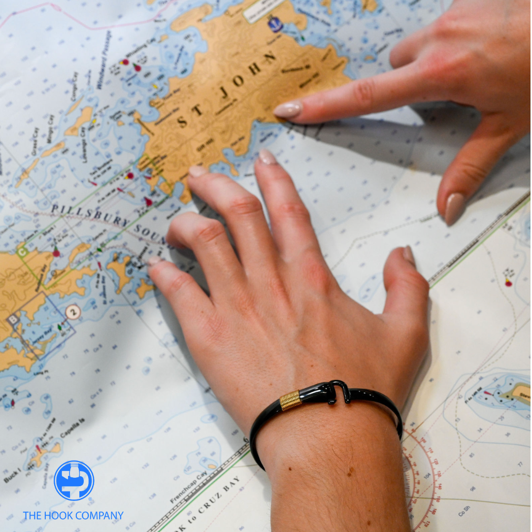 Black Titanium Caribbean Hook Bracelet with Yellow Tone Wrap (8mm) - Size 9