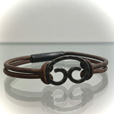 Oxidized Sterling Silver Petroglyph Bracelet with Stainless Steel Clasp