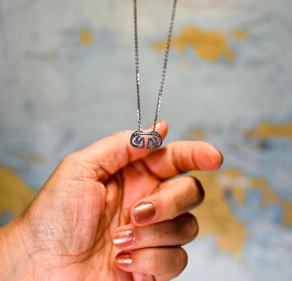 14kwg St John Petroglyph Pendant w/65 Blue Diamonds