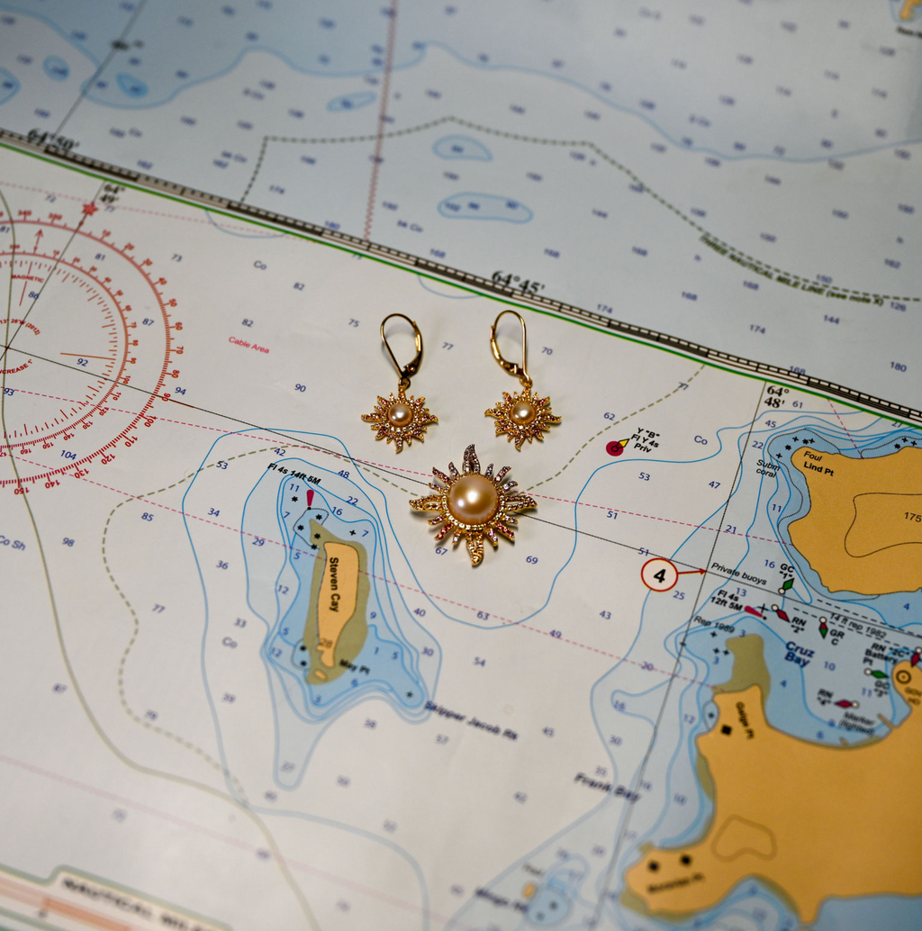 14kyg "Sunburst" Pendant w/92 multi-color sapphires (.58cttw)