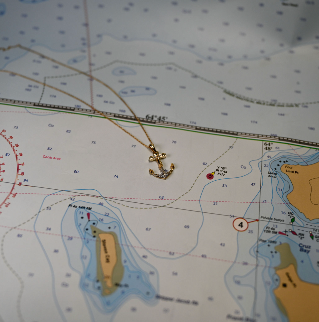 14kyg Lab Diamond Anchor Necklace #1