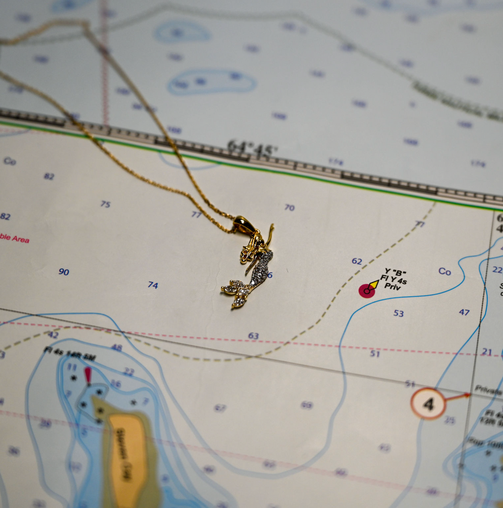 14kyg Lab Diamond Mermaid Necklace