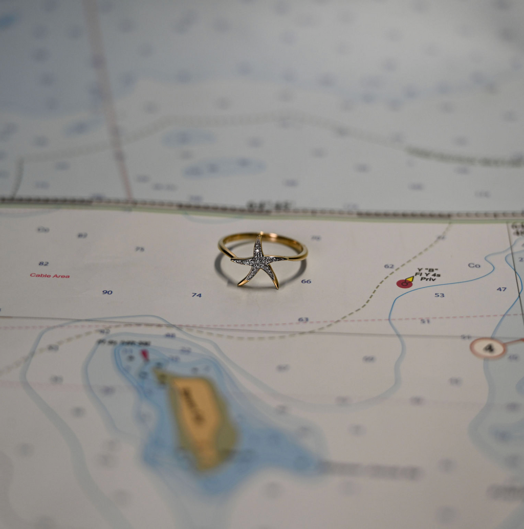 14kyg Lab Diamond Starfish Ring