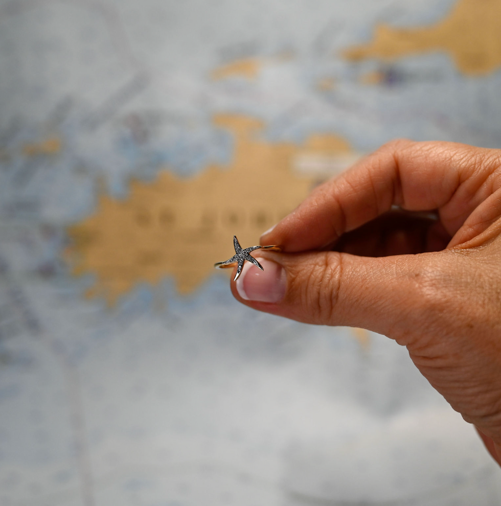 14kyg Lab Diamond Starfish Ring