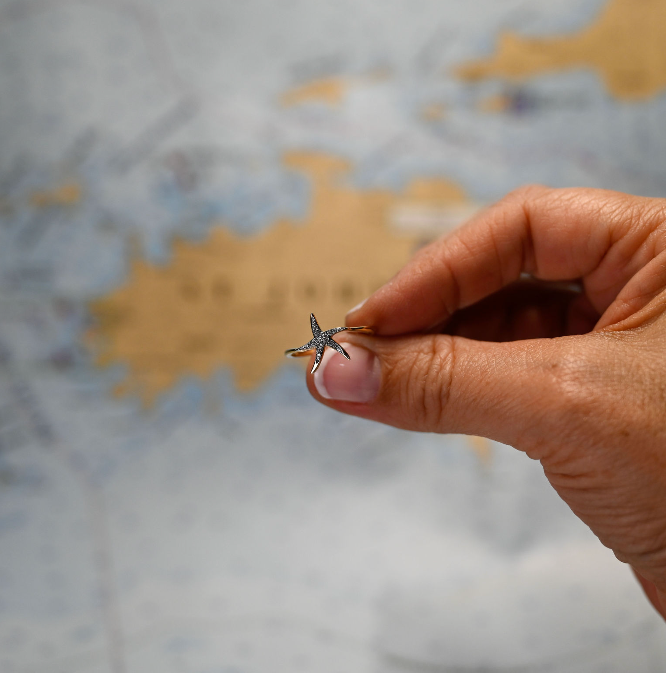 14kyg Lab Diamond Starfish Ring