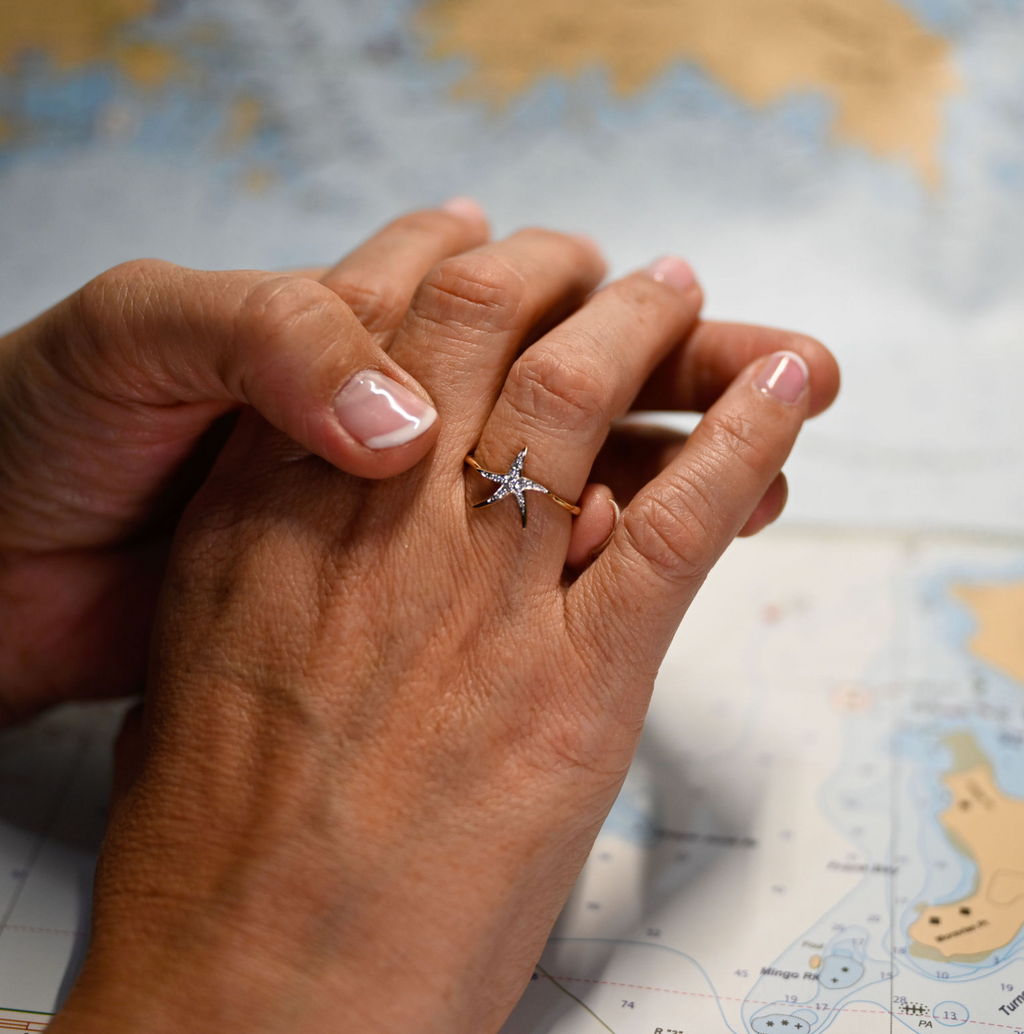 14kyg Lab Diamond Starfish Ring