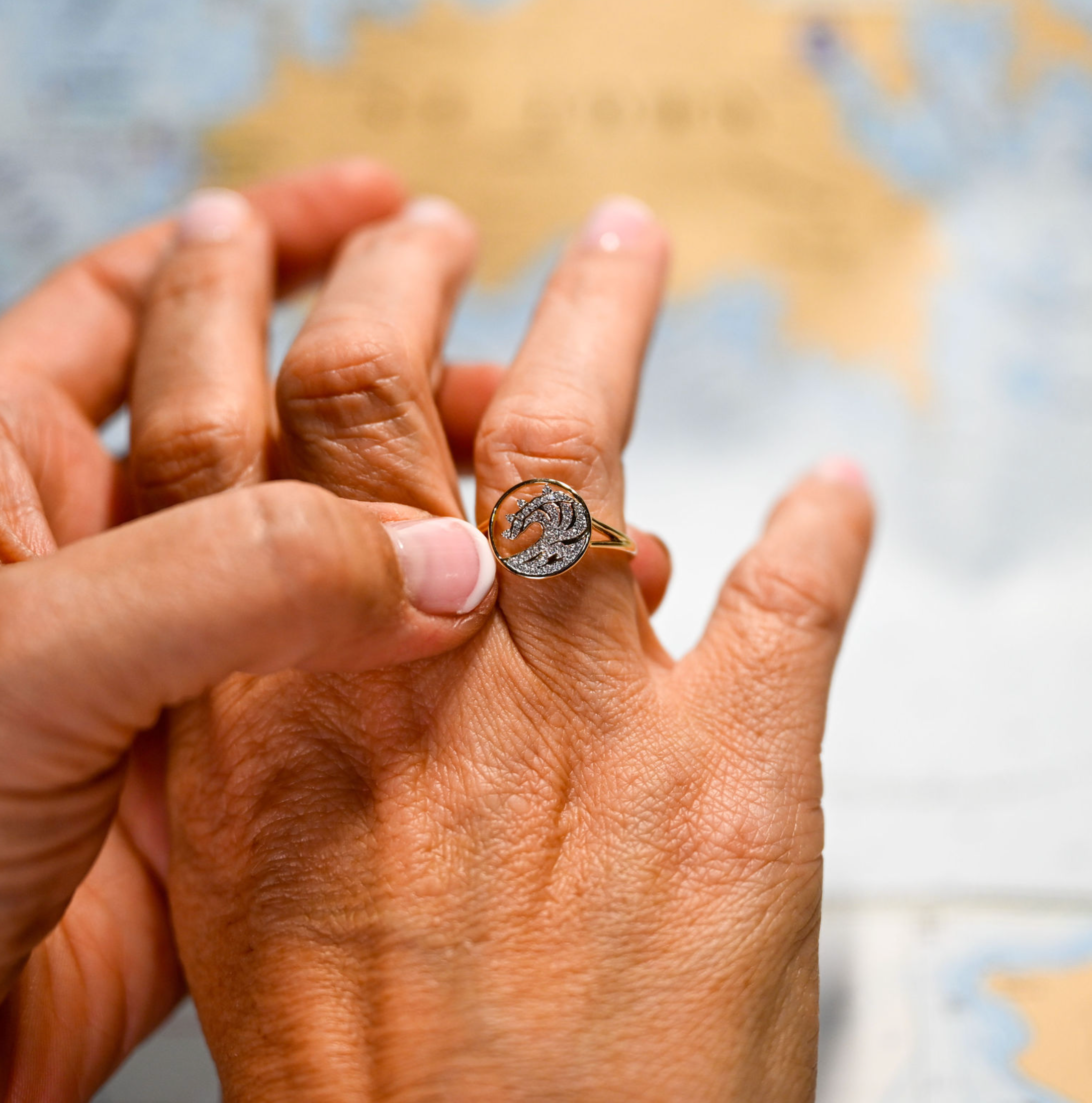 14kyg Lab Diamond Wave Ring