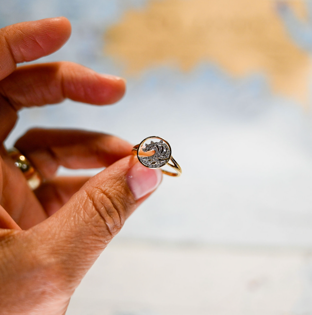 14kyg Lab Diamond Wave Ring