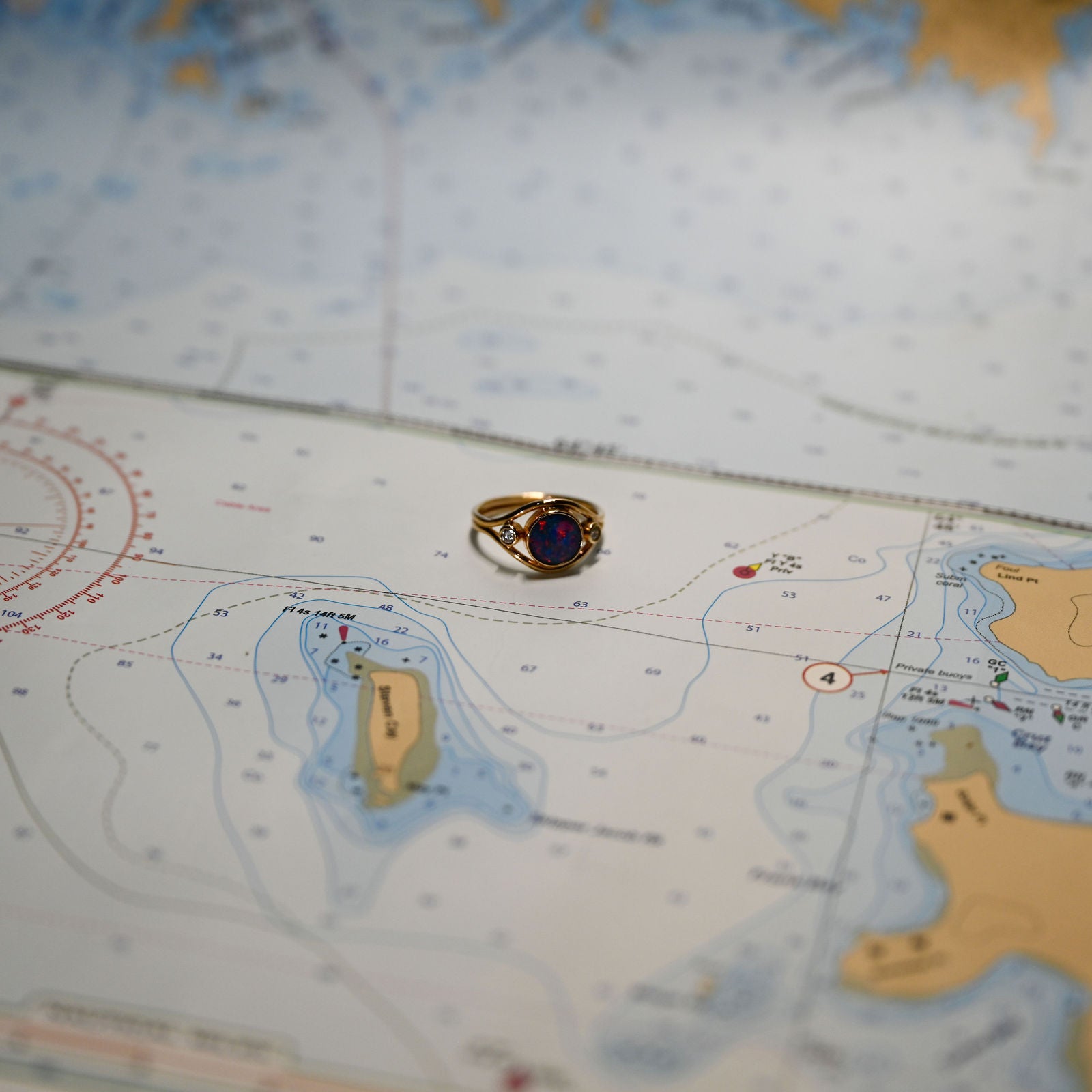 14KY OPAL DLBT 1.23CT W/0.10 CTW DIA RING