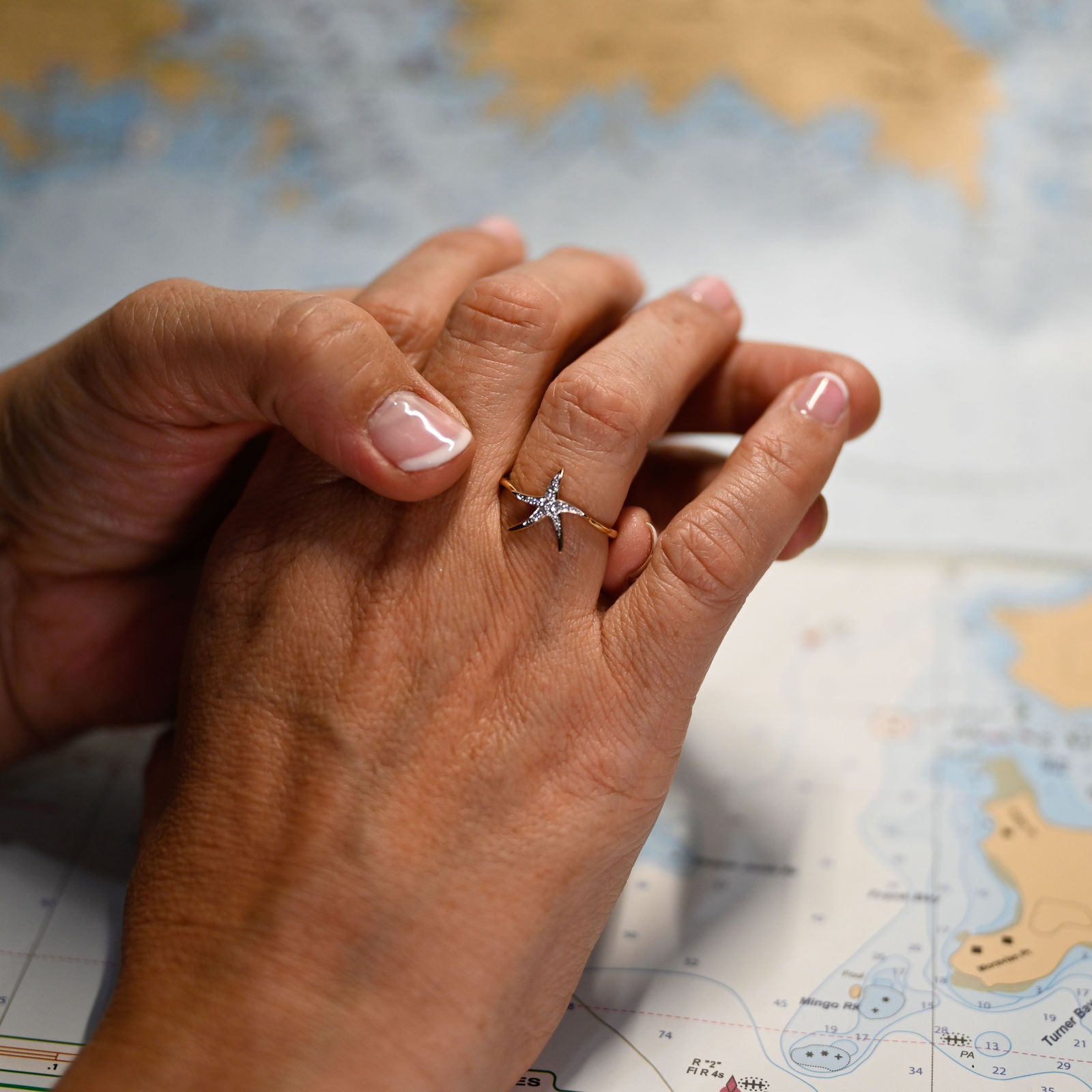 14kyg Lab Diamond Starfish Ring