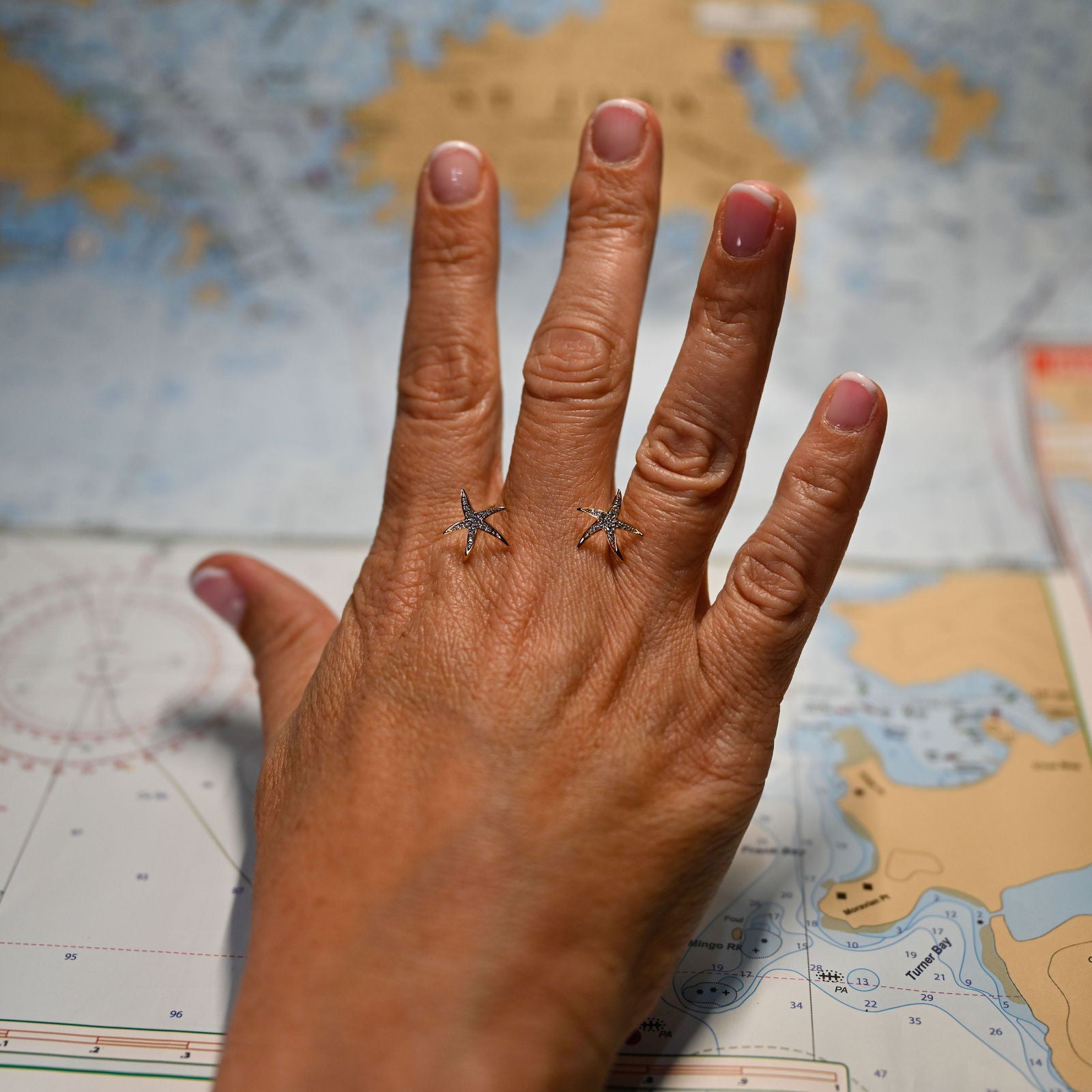 14kyg Lab Diamond Starfish Stud Earrings