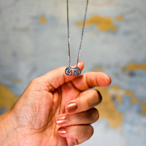 14kwg St John Petroglyph Pendant w/65 Blue Diamonds