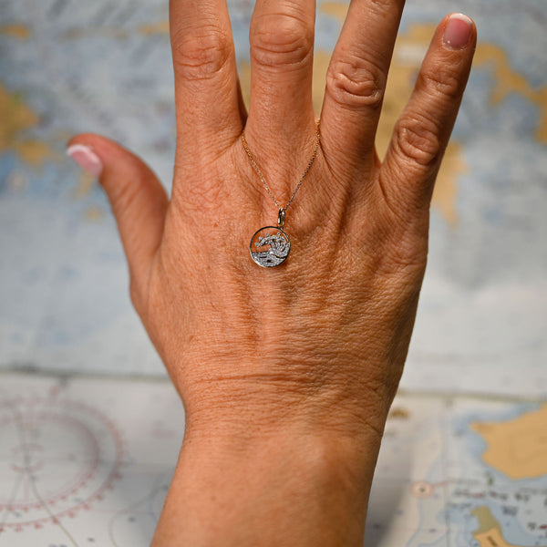 14kyg Lab Diamond Wave Necklace