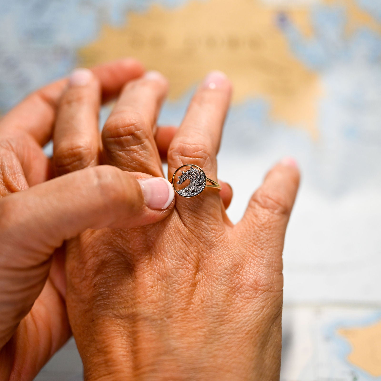 14kyg Lab Diamond Wave Ring