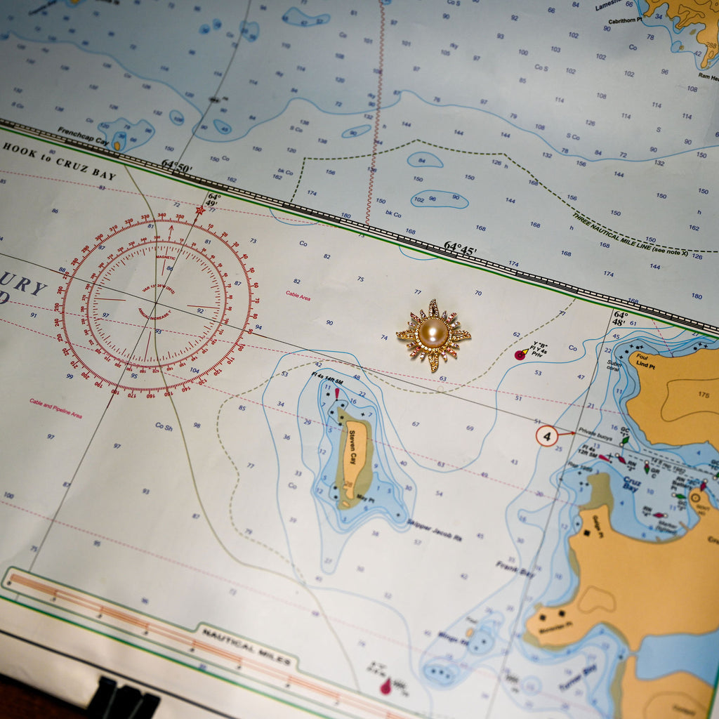 14kyg "Sunburst" Pendant w/92 multi-color sapphires (.58cttw)