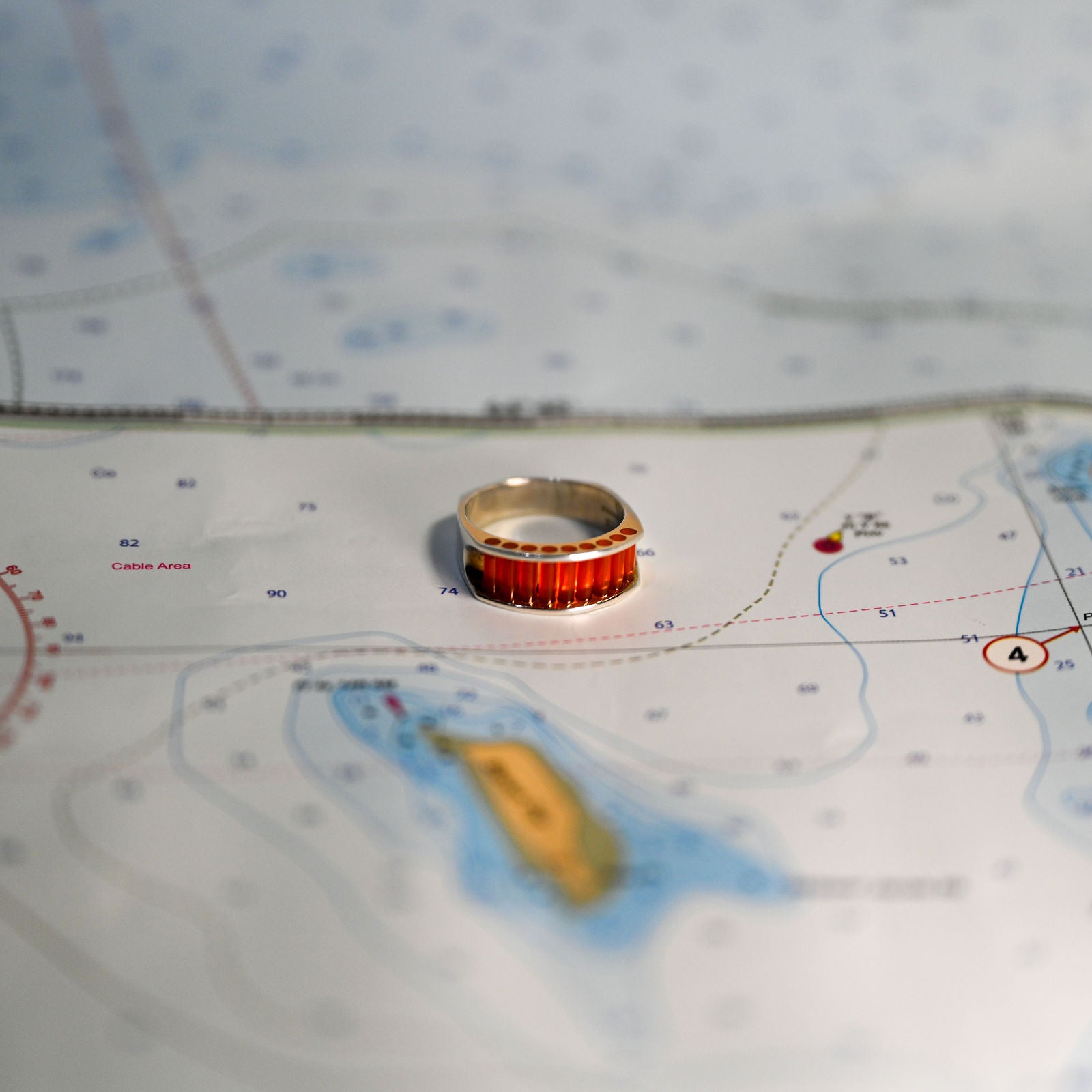 Argentium/Sterling Silver 8mm Aperture Ring Carnelian Cylettes