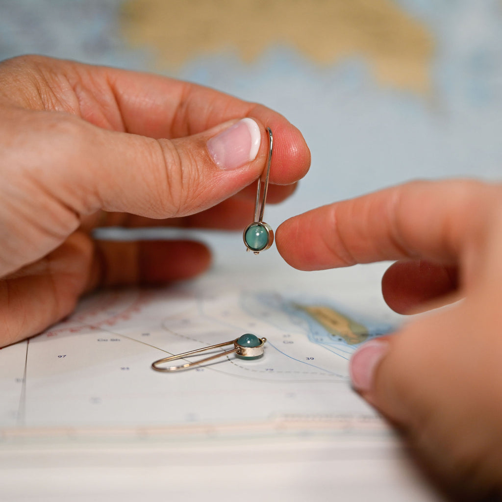 Argentium/Sterling Silver 6mm Turquoise Agate Earrings