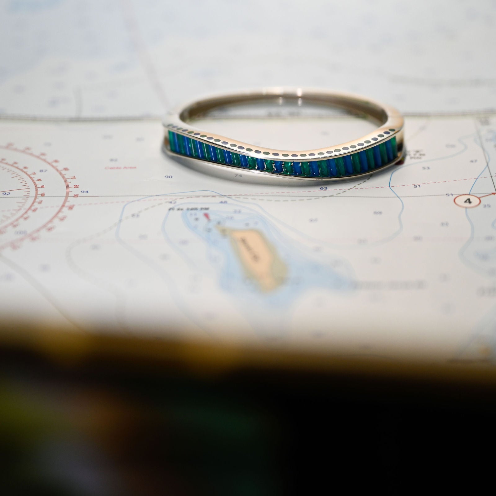 Argentium/Sterling Silver Blue and Green Onyx Bracelet