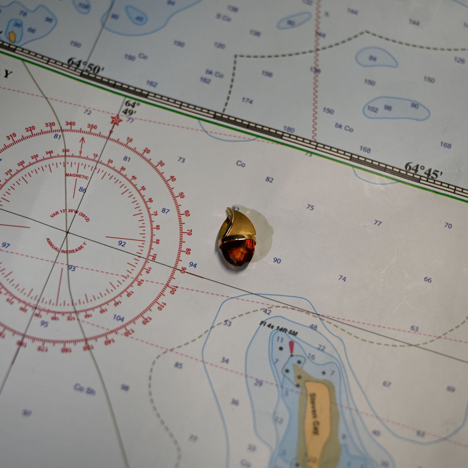 14KYG FACETED CITRINE 3.25CT SAILBOAT PENDANT