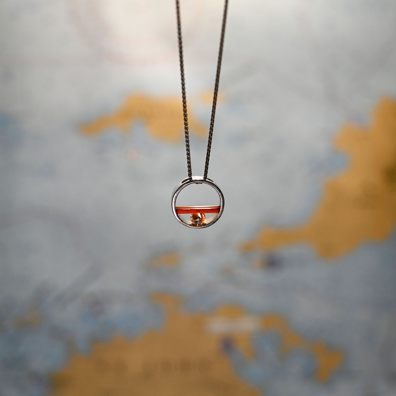 Argentium/Sterling Silver 18" Carnelian Cylettes/Clear Cubic Zirconia Hula Capture Necklace